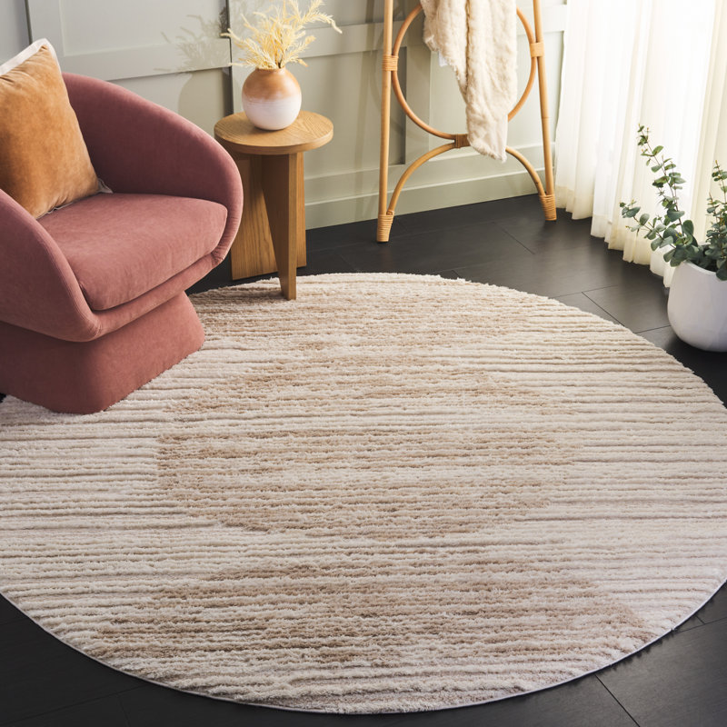 Leony Shag 900 Performance Geometric Rug, Round 6'7"