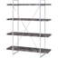 Bibliothèque à 4 tablettes à chevrons gris rustique, structure en métal, pour décoration intérieure chevrons avec 4 tablettes, articles de maison contemporains