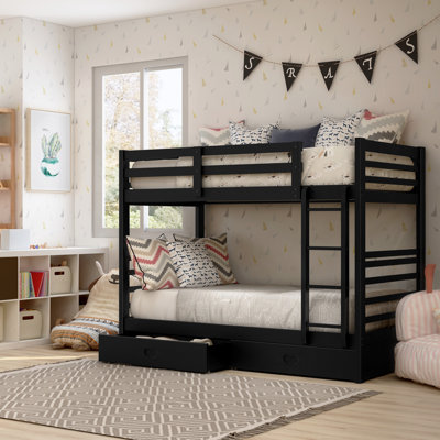 Briyith Kids Twin Over Twin Bunk Bed