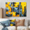 Encre jaune et gris Dream Fragments I - Collection de décorations murales vert fauvisme