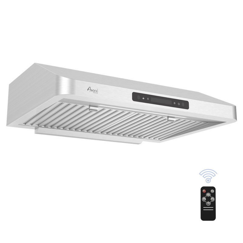 Awoco 30" Stainless Steel 900 CFM Ducted (Vented) Under Cabinet Range Hood with Baffle Filter
