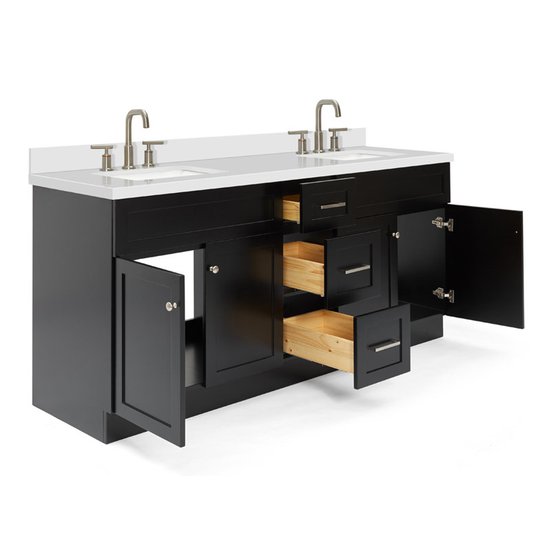 Ensemble de meuble-lavabo double 73 po Hamlet, Noir