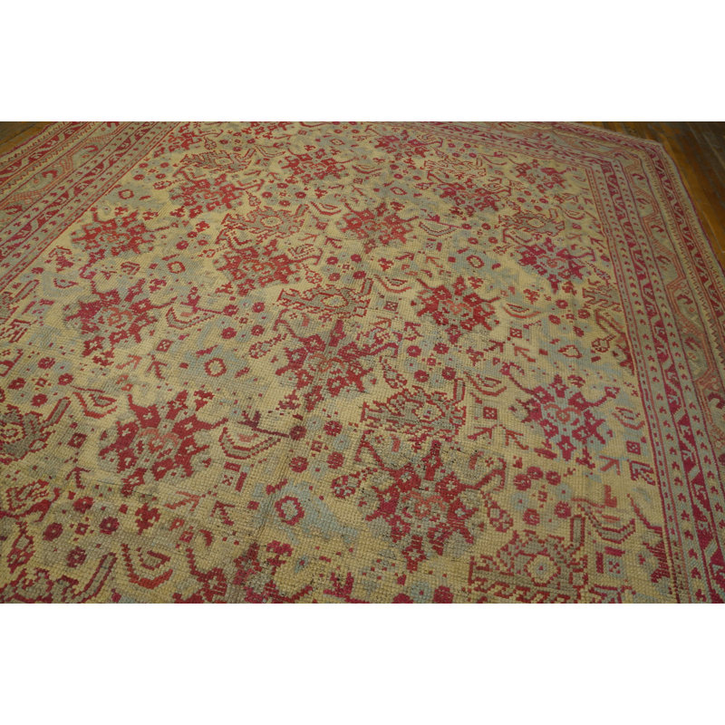 Tapis à poils longs géométrique antique noué à la main