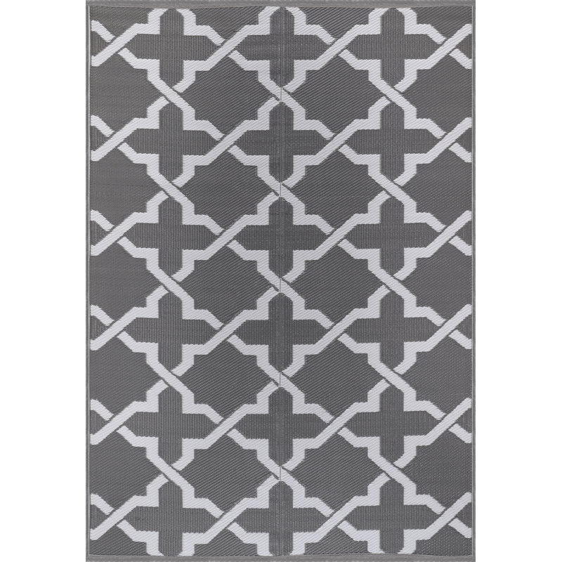 Tapis d'extérieur blanc réversible Aldo, Rectangle, de 3 pi 11 po x 5 pi 10 po