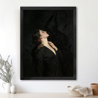 Art noir encadré noir, femme morte, bisous