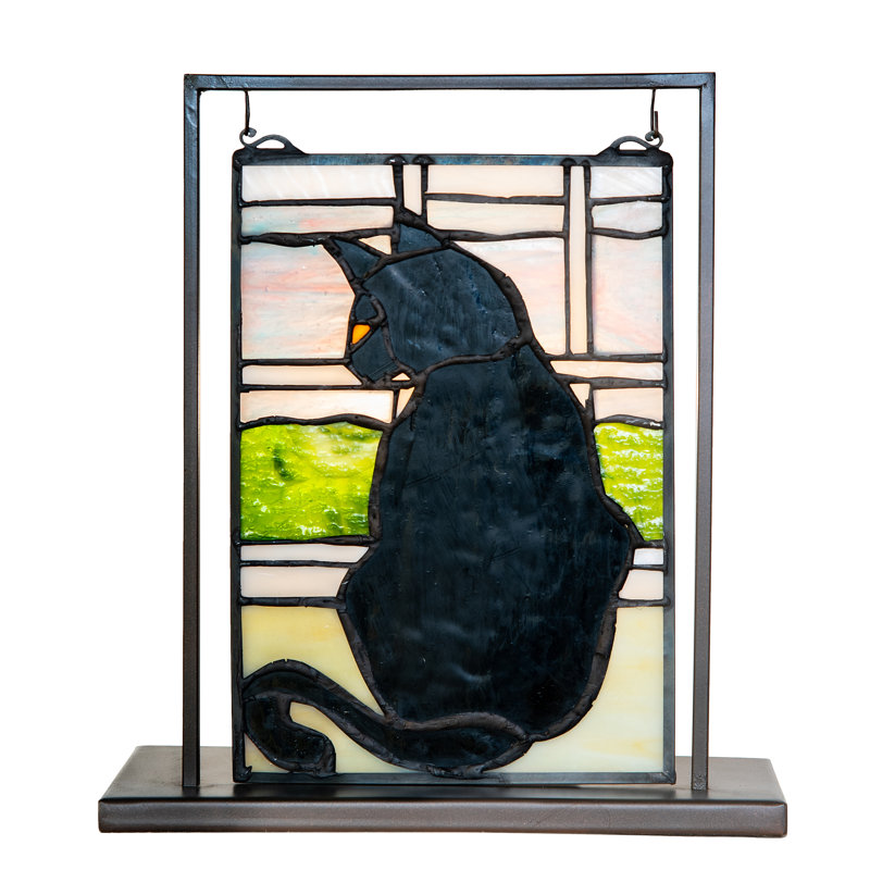 Cat in Window Lighted Mini Tabletop Window Panel