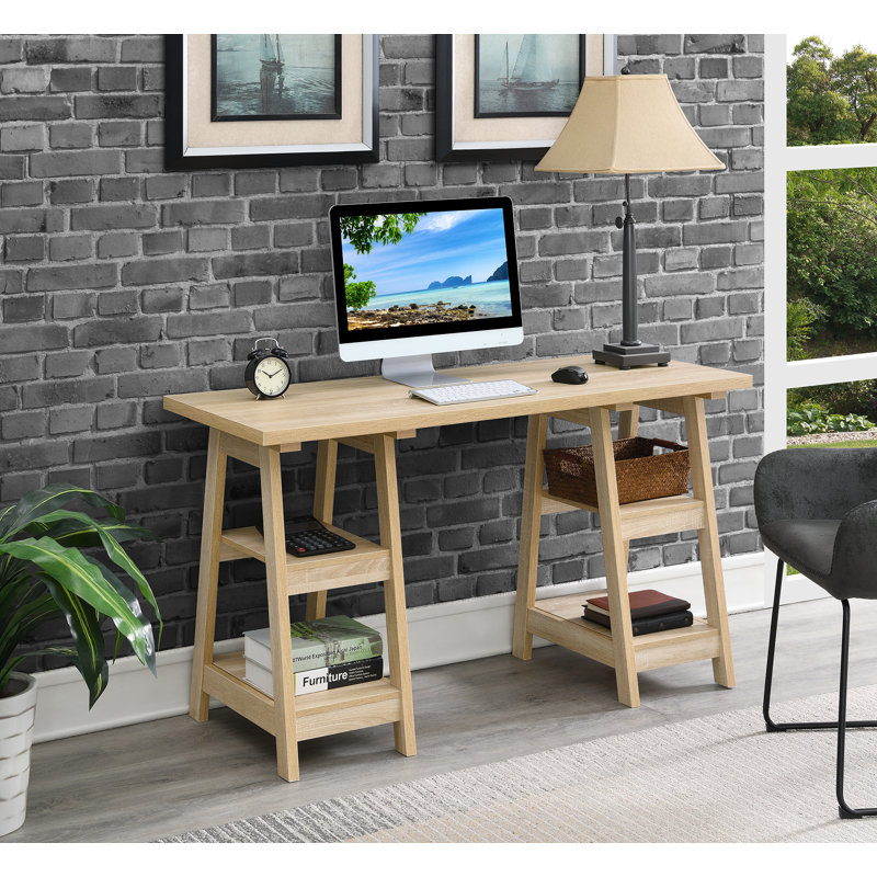 Burke Reversible Computer Desk, Weathered White