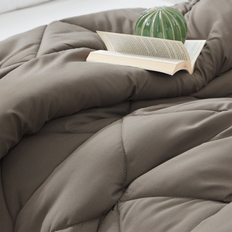 Édredon réversible pour lit simple TG, Brun foncé