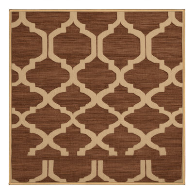Tapis brun treillis lavable à la machine