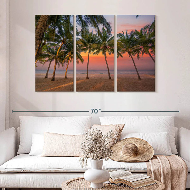 Gillard Caribbean Palm Tree Sunset, 32" H x 50" W