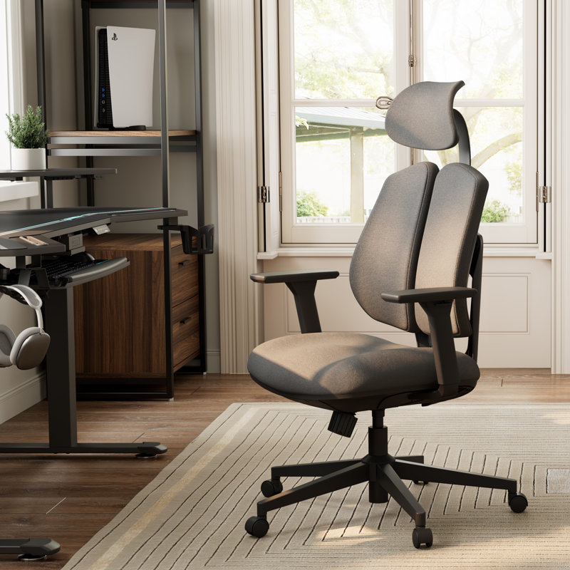 Chaise de bureau Danh, Gris foncé