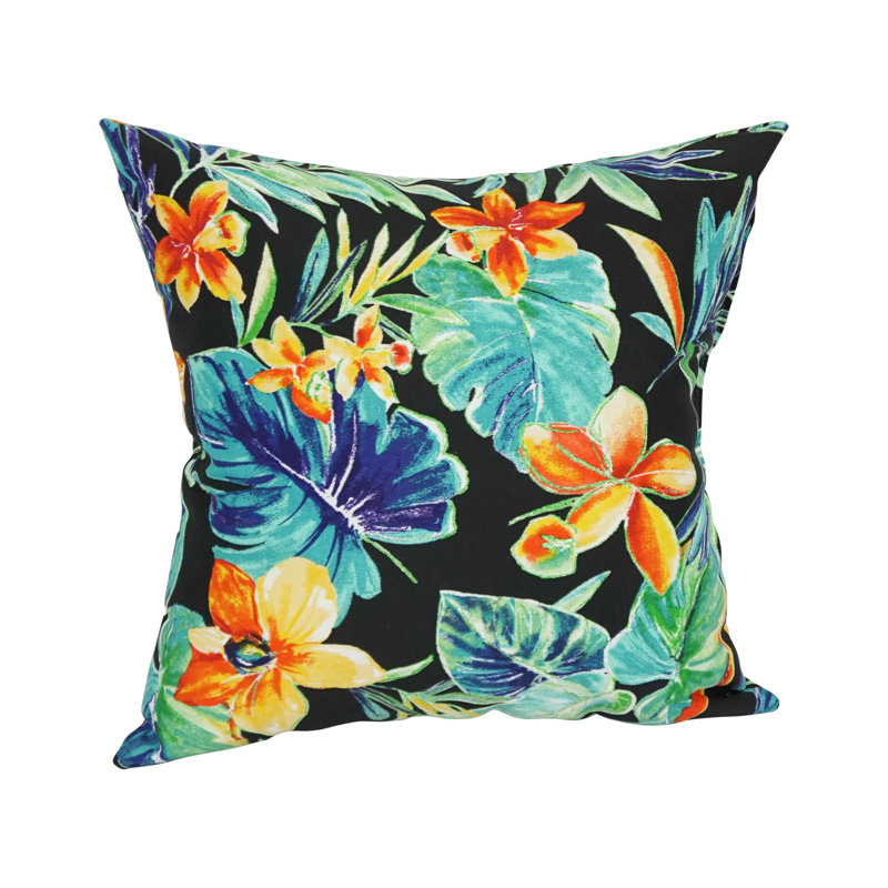Blazing Needles Indoor/Outdoor Throw Pillow, Beachcrest Caviar