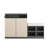 Entryway Bench Cabinet With Cushion And Adjustable Shelves, Shoe Bench Storage Console Table With Wavy Slatted Door And Hooks-16366710