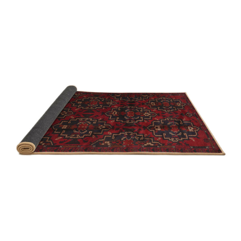 Tapis oriental rouge / noir, Rond 8 pi