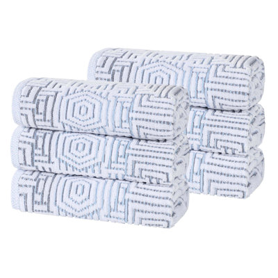 Cotton Modern Geometric Jacquard Soft Highly-Absorbent Hand Towel