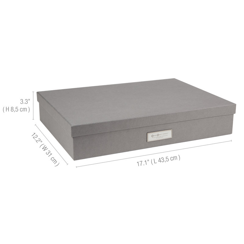 Boîte de rangement pour papiers et papiers Bigso Sverker, Gris clair