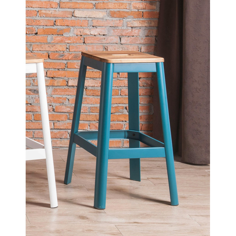 Tabouret de bar décontracté à finition sarcelle 1pc