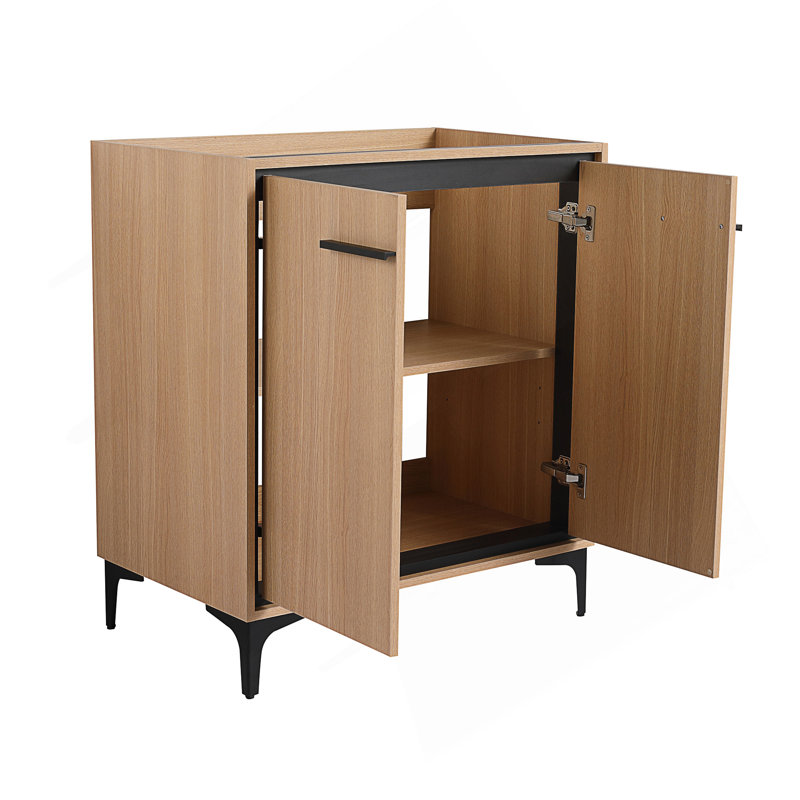Base de meuble-lavabo 30 po avec lavabo, armoire de rangement avec portes, bois d'ingénierie
