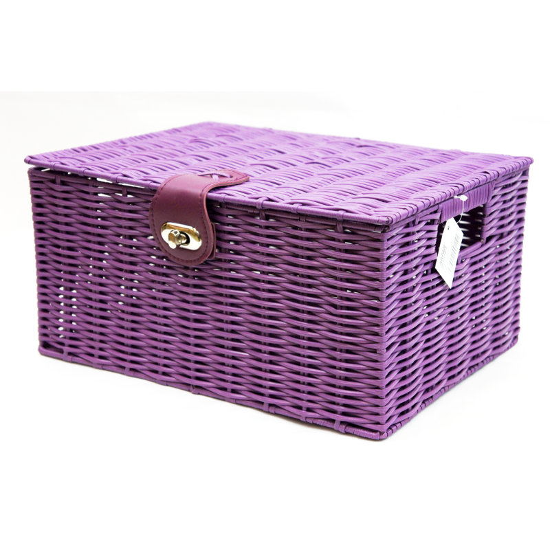 Brambly Cottage Plastic Decorative Basket, Purple, 15.5cm H x 33cm W x 24cm D