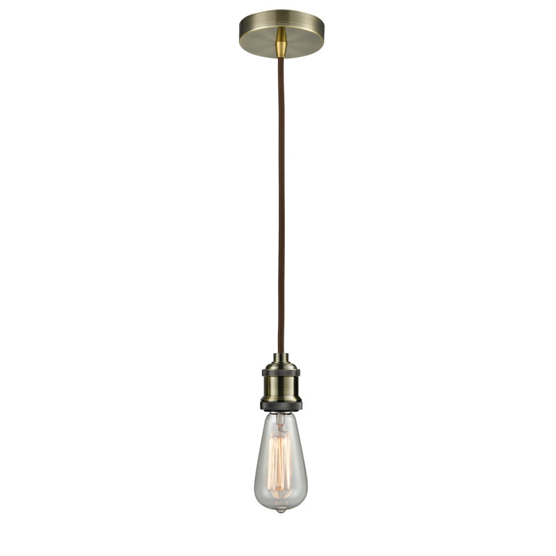 Waterville 1 - Light Single Pendant, Antique Brass/Brown