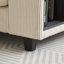 Canapé modulaire en L en forme de L avec canapé convertible 5 places en velours côtelé avec rangement, porte-gobelets et coussins moelleux-76028333