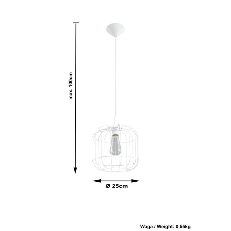 Dicus 1 - Light Geometric Pendant, White