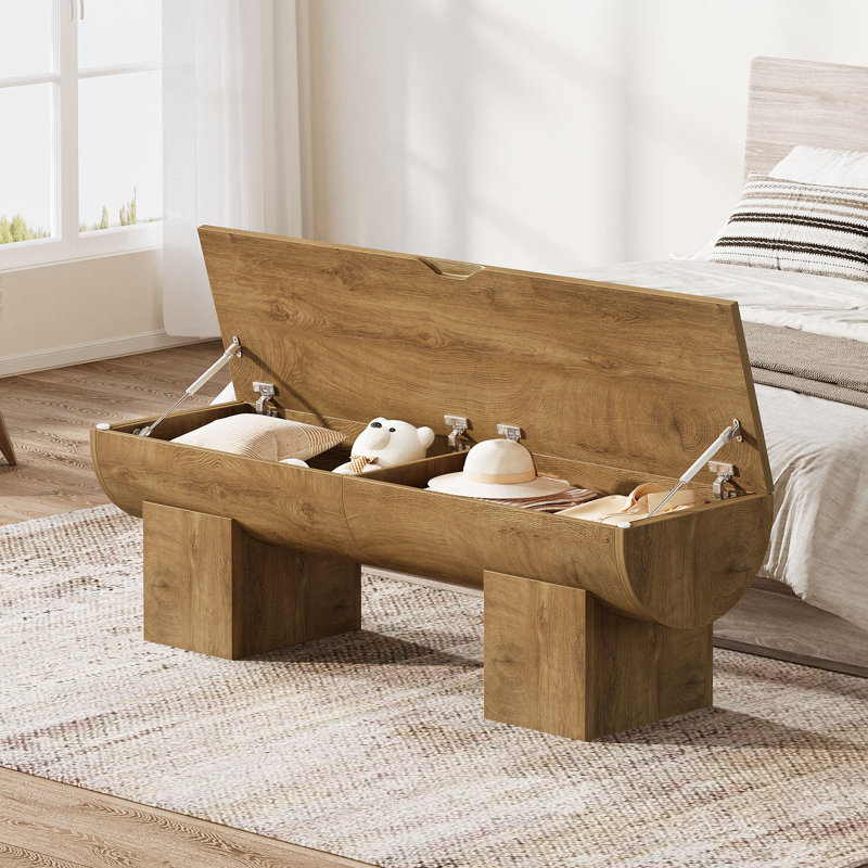 Engineered Wood Storage Bench, Natural