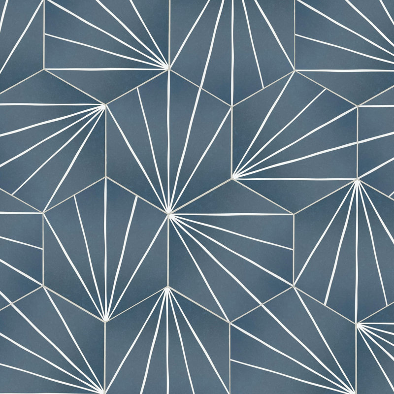 Carreau de mosaïque auto-adhésif en pierre hexagonale 6 "x 7" Art Deco, Bleu