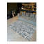 Tapis décoratif gris et blanc à motifs abstraits et lavables à la machine-689986883