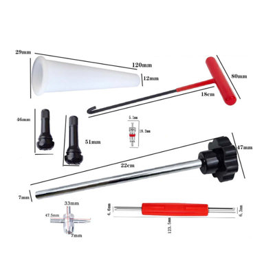 Change Tire 23Pcs Change Tire Tool Kit Tire Core Quickly Replacement Tool Kit Tool For Replacing Leaky Valves In Cars