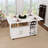 Multi - Functional 47 Inch White Folding Table With Storage And Mobility For Small Spaces, Practical Style Five Shelves Universal , Perfect Kitchen Areas,