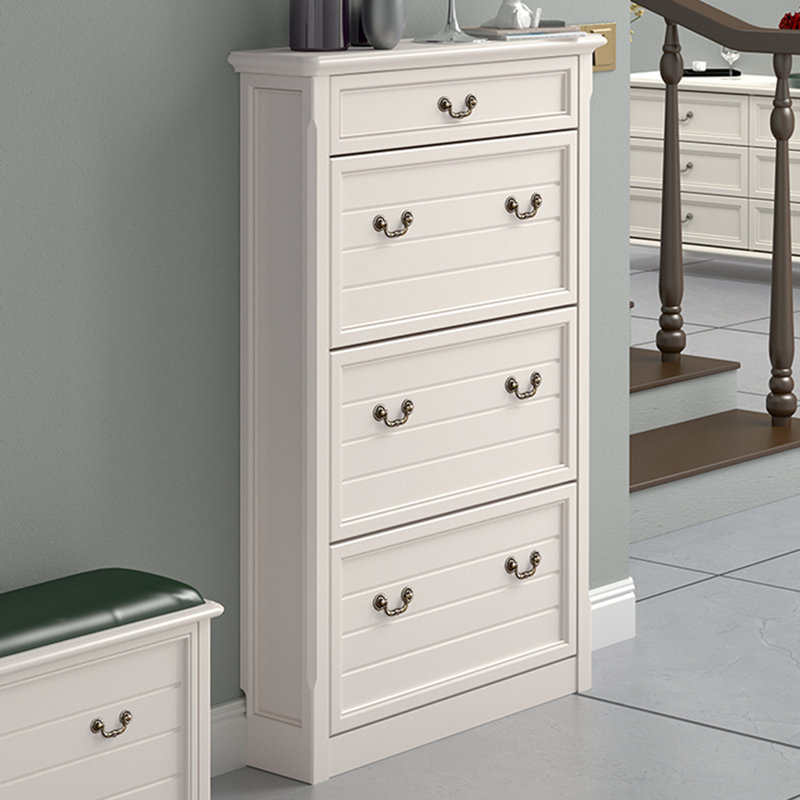 White Solid wood Shoe Storage