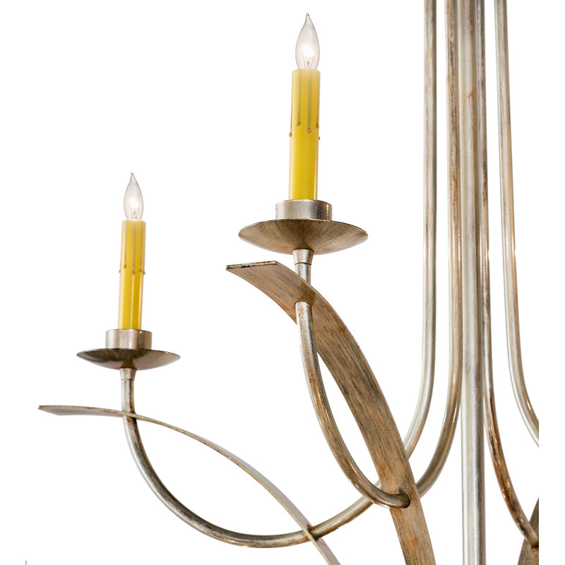 Corfe 20 - Light Steel Dimmable Tiered Chandelier