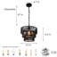 1-Light Hanging Chandelier with 3-Tier Rattan Woven Shade-936026106-936026085
