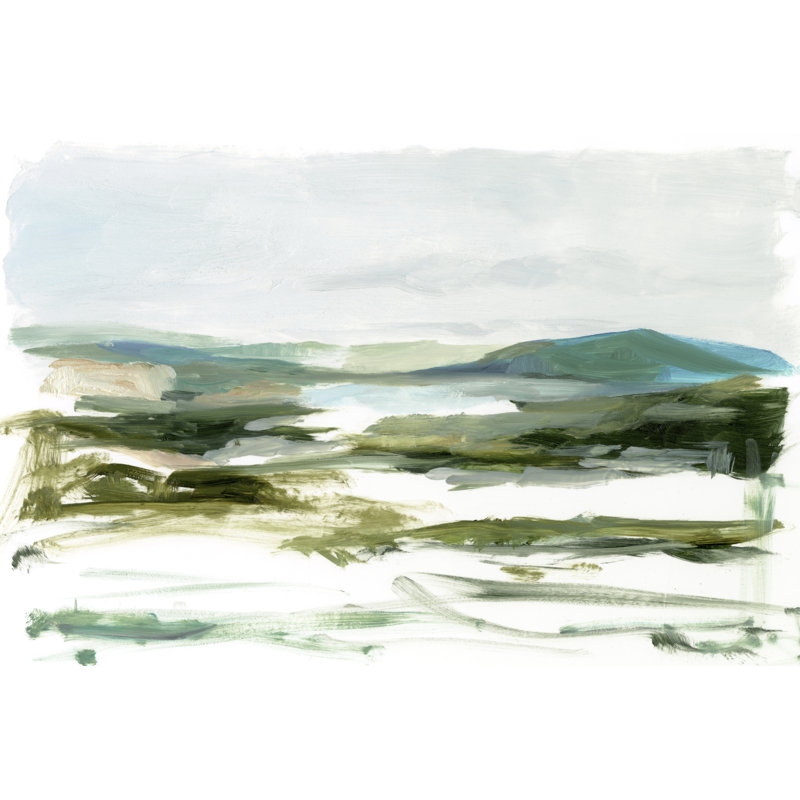 Marsh Sketch I - Painting, 81cm H x 122cm W, Black Floater Framed