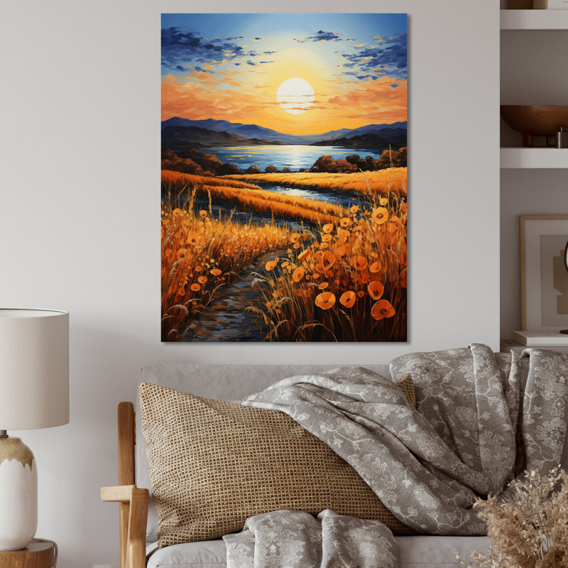 Vangogh Harvest Time In The Wheat Fields I - Vangogh, reproduction d'art mural en métal, H 40 po x l 30 po