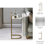 26"H Gold Metal C-Table with Abstract Marble Top: A Glamorous and Unique Accent Table for Your Living Room or Bedroom