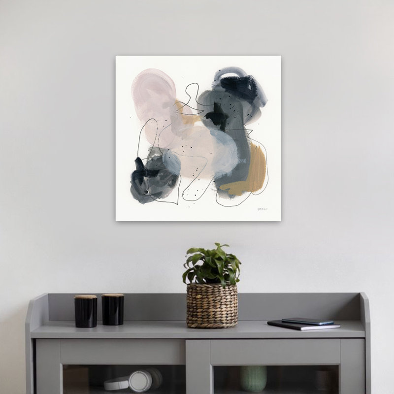Art abstrait contemporain organisé, H 18 po x l 18 po