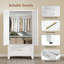Armoire-penderie 60 po en acier avec 2 portes, tringle, 1 tablette ajustable et 1 tiroir pour la chambre à coucher ou le vestibule, blanc