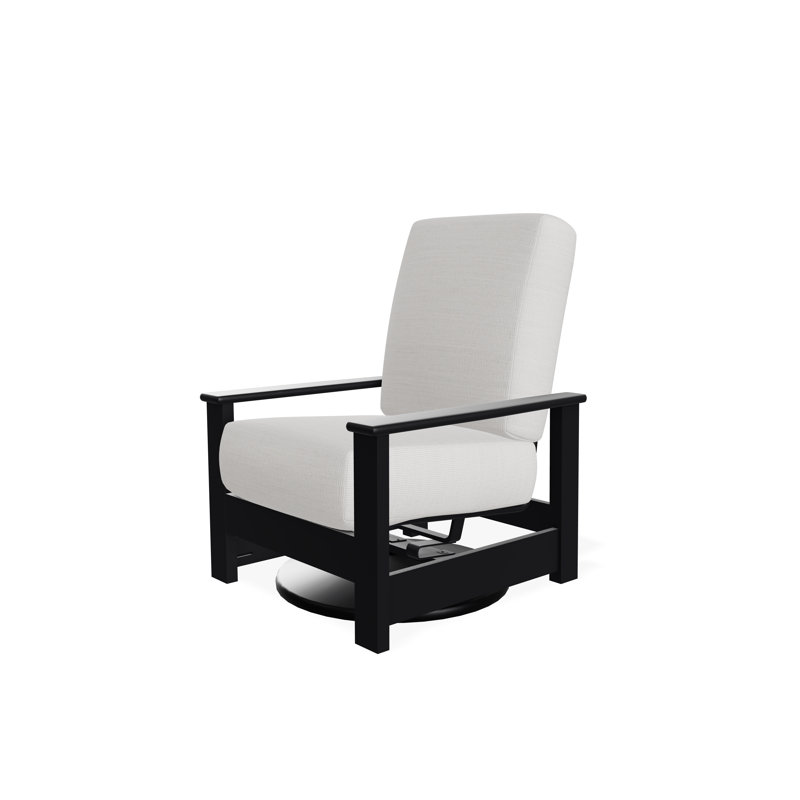 Leeward Polymer Outdoor Lounge Chair, Black, Tabloid Cloud