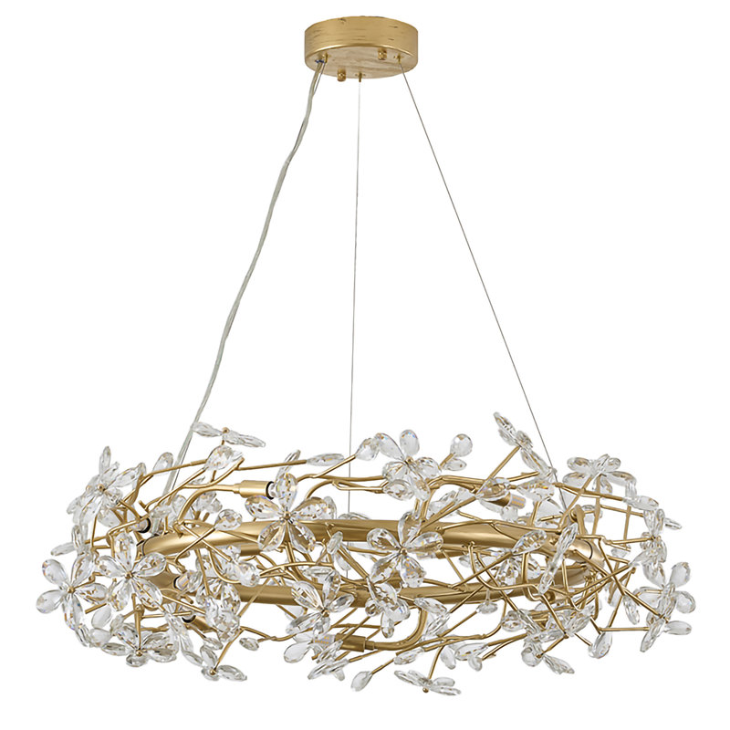 Lustre en cristal doré 12 lumières Transitional 