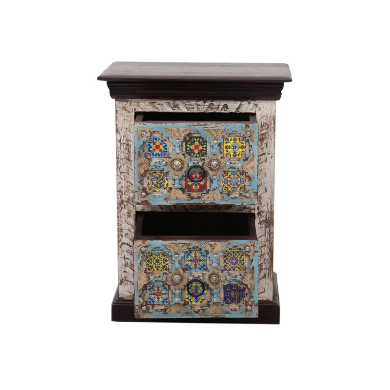Dayne 45cm W Solid Wood Bedside Table
