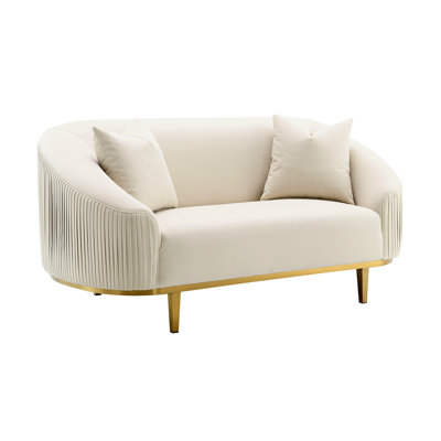 Martina Velvet Loveseat With 2 Pillows
