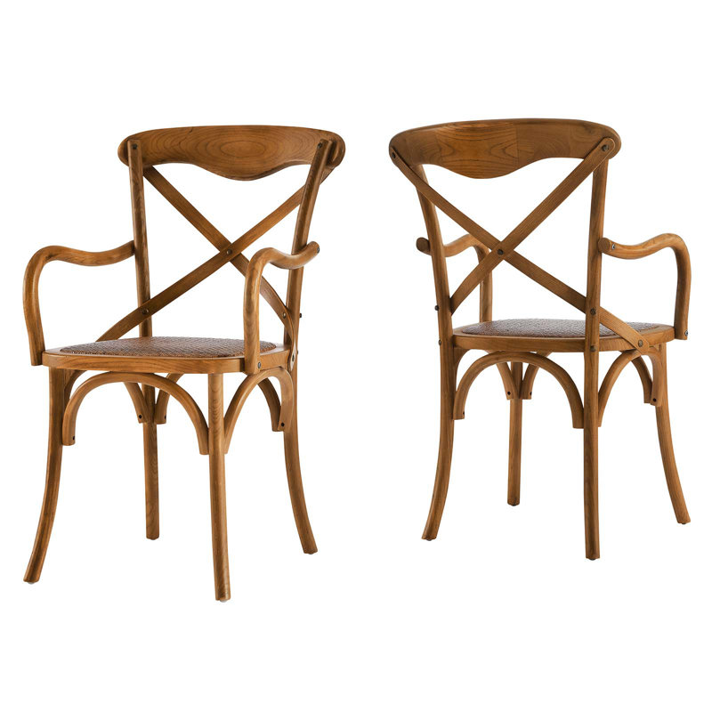 Modway Gear Dining Armchair, 2, Walnut
