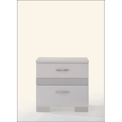Naima II White High Gloss Finish Nightstand