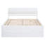 Cadre de lit double moderne avec lit gigogne simple et 2 tiroirs pour blanc brillant et blanc délavé
