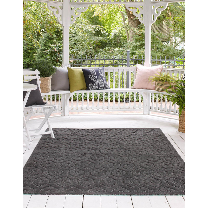 Grindstaff Geometric Indoor / Outdoor Rug, Rectangle 6' x 9'