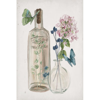 Butterflies And Flowers I - Painting