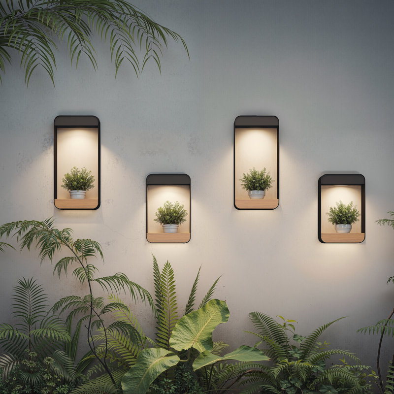 Luminaire suspendu d'extérieur à DEL à énergie solaire intégré Flowerpot, H 10 po x l 6,5 po x P 4,75 po