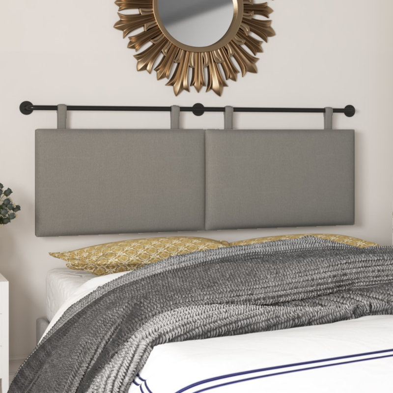 Upholstered King 100% Linen Panel Headboard, Full/Queen, Gray